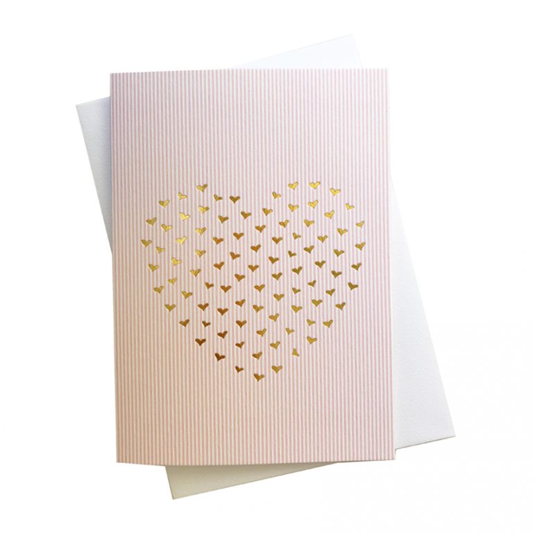 Candy Stripe Pink Heart Card