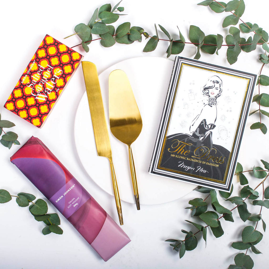 Brass Cake & Knife Set