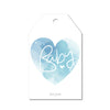 New Baby Marble Heart Gift Tag | Blue