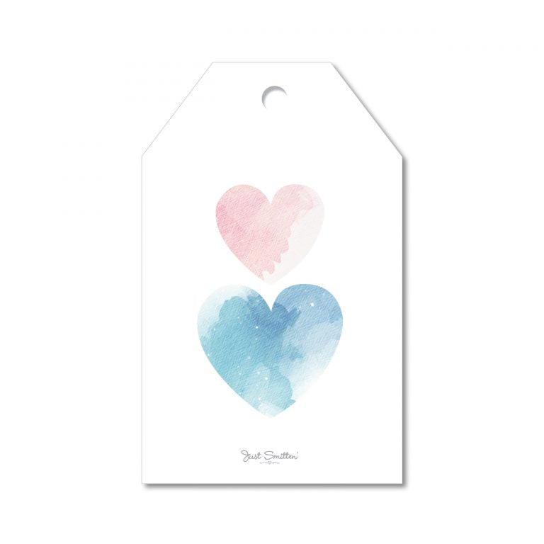 Baby Marble Heart Gift Tag | Pink & Blue