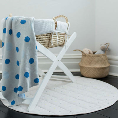 Blue Polka Dot Baby Blanket by Mint & Me