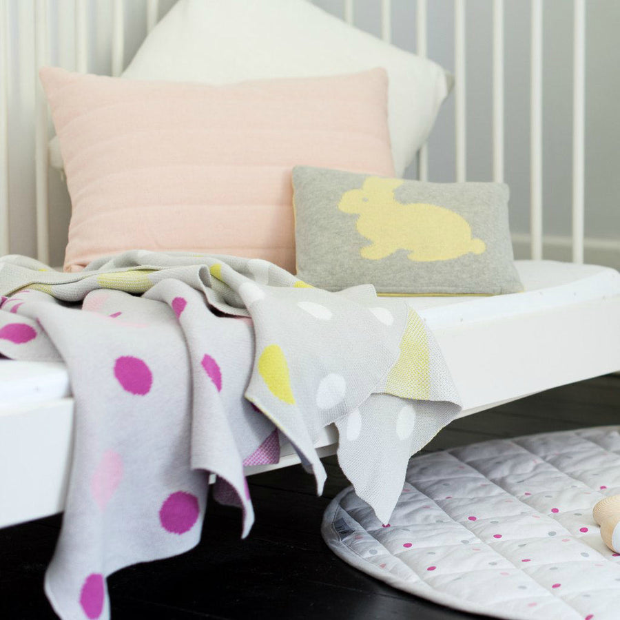 Yellow Polka Dot Baby Blanket by Mint & Me