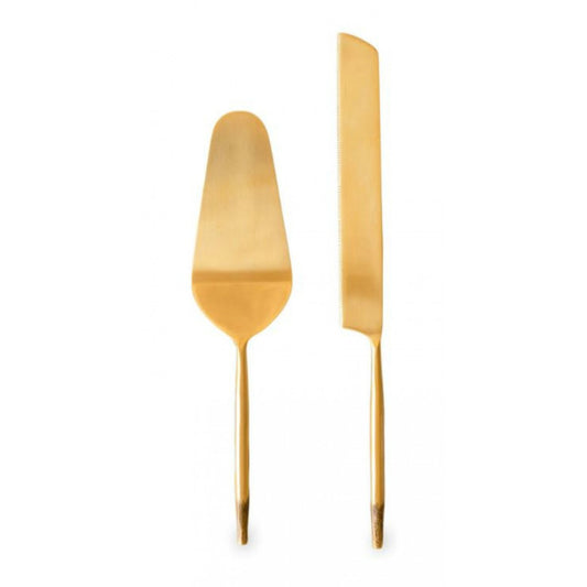 Brass Cake & Knife Set